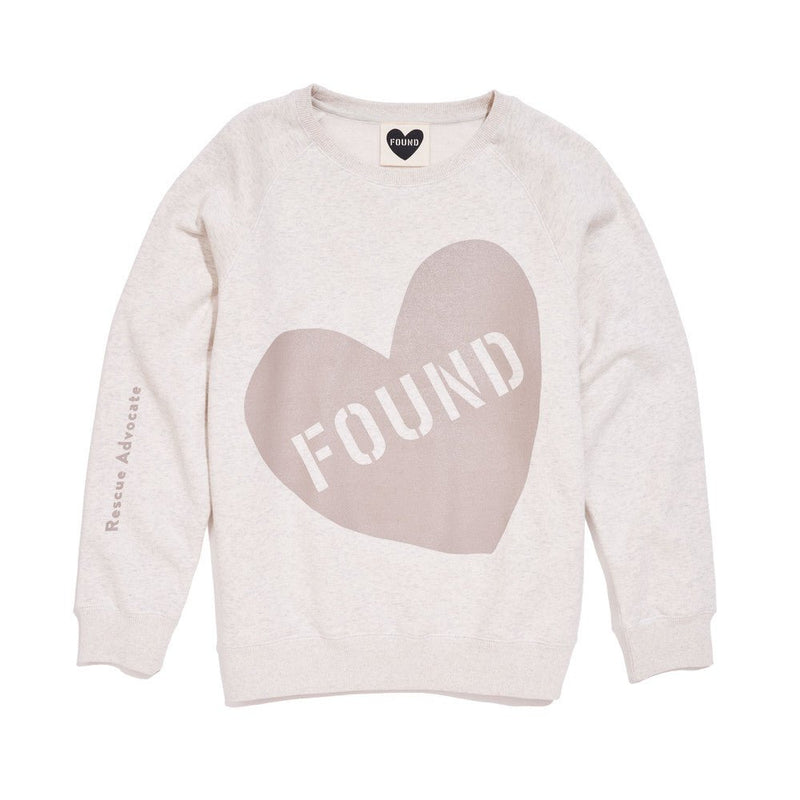 Found My Animal Big Full Heart Sweatshirt, Heather + Gray