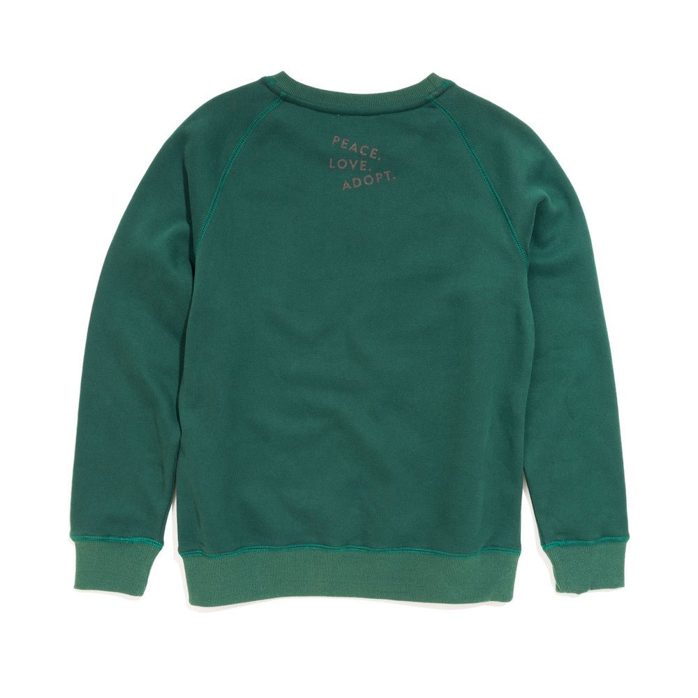 Found My Animal Big Full Heart Sweatshirt, Hunter Green + Pine