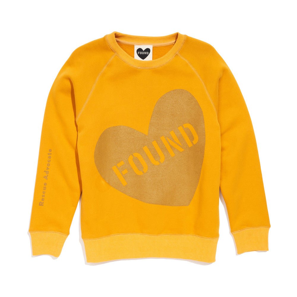 Found My Animal Big Full Heart Sweatshirt, Mustard Yellow + Olive