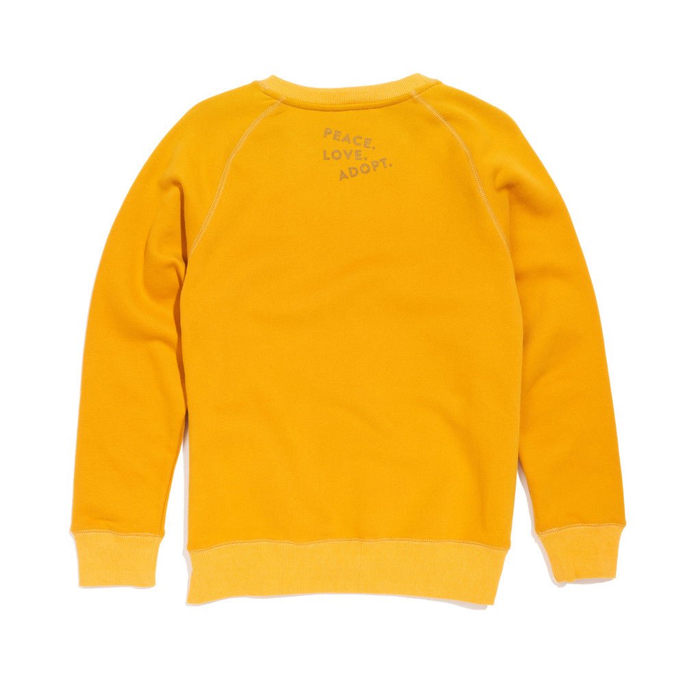 Found My Animal Big Full Heart Sweatshirt, Mustard Yellow + Olive