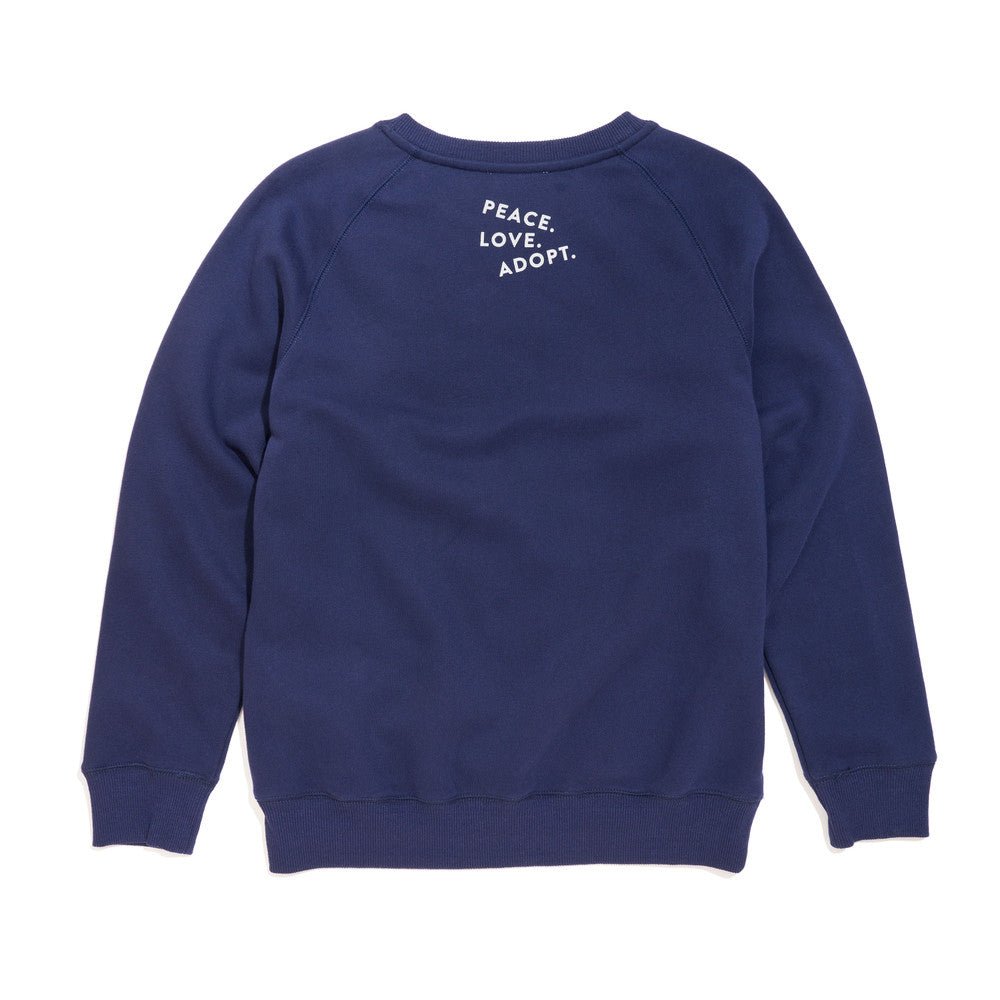 Found My Animal Big Full Heart Sweatshirt, Navy + Ice