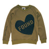 Found My Animal Big Full Heart Sweatshirt, Olive + Lake