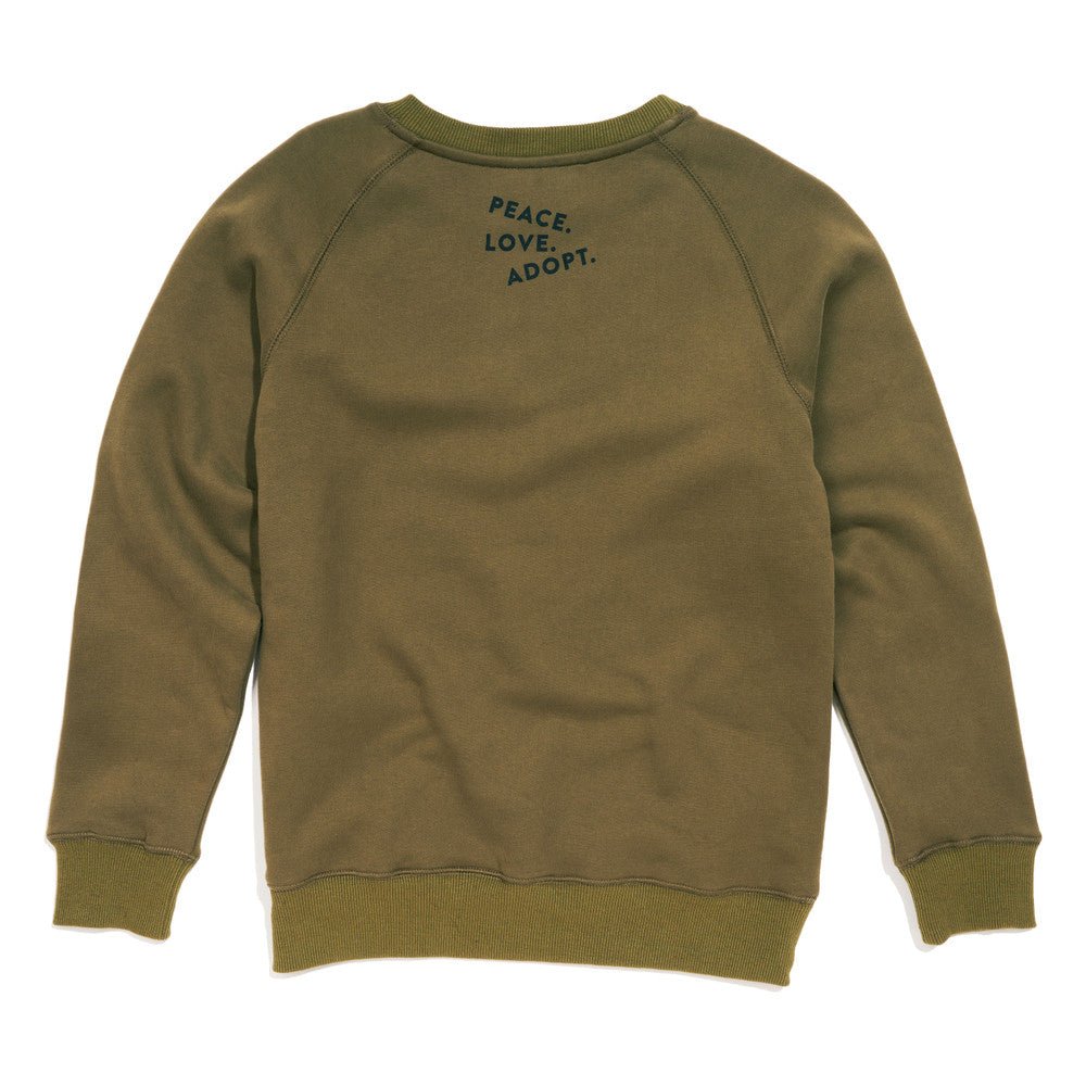 Found My Animal Big Full Heart Sweatshirt, Olive + Lake