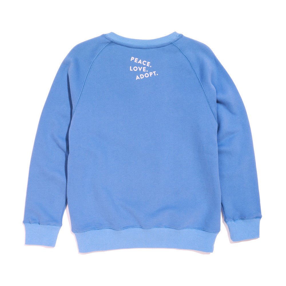 Dog Sweatshirt - Big Full Heart , Periwinkle + Light Pink | Found My Animal
