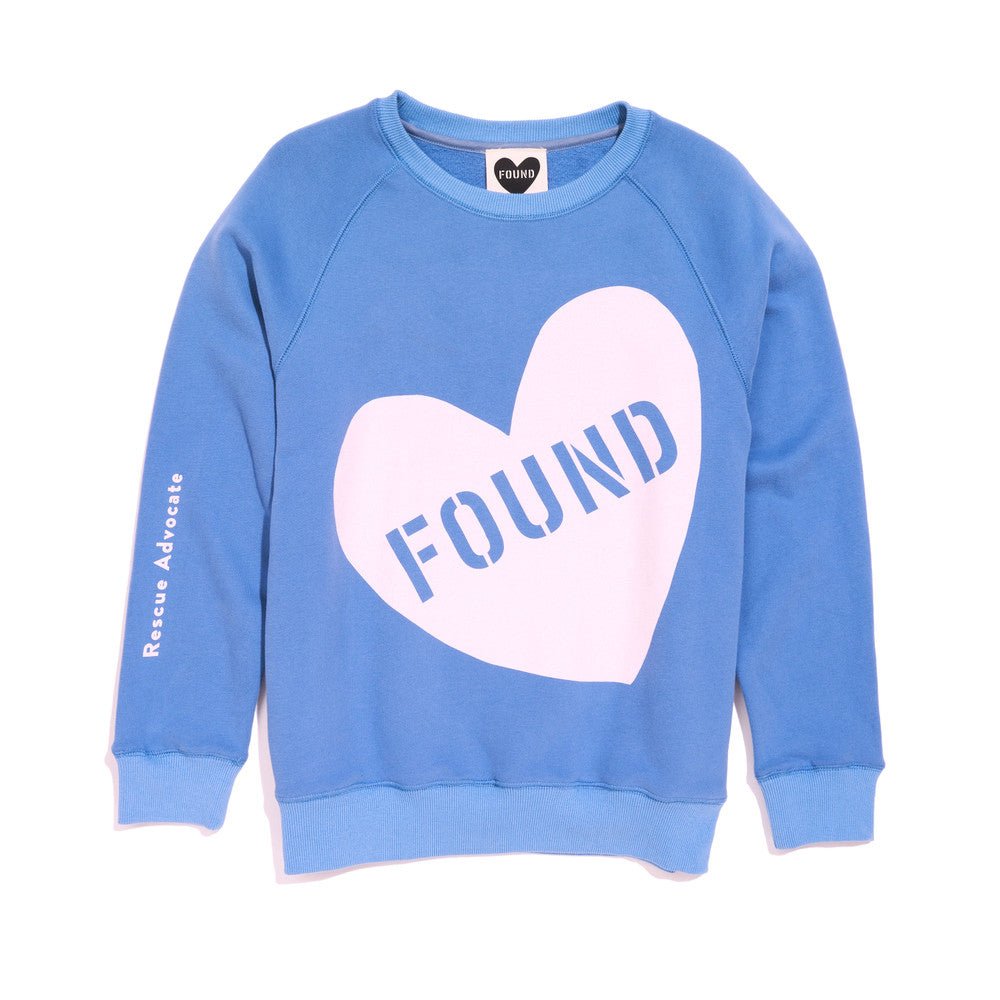 Dog Sweatshirt - Big Full Heart , Periwinkle + Light Pink | Found My Animal