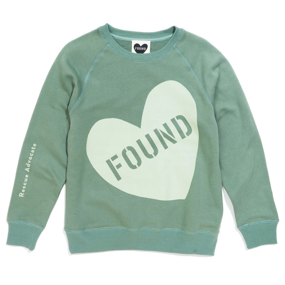 Found My Animal Big Full Heart Sweatshirt, Sage + Mint