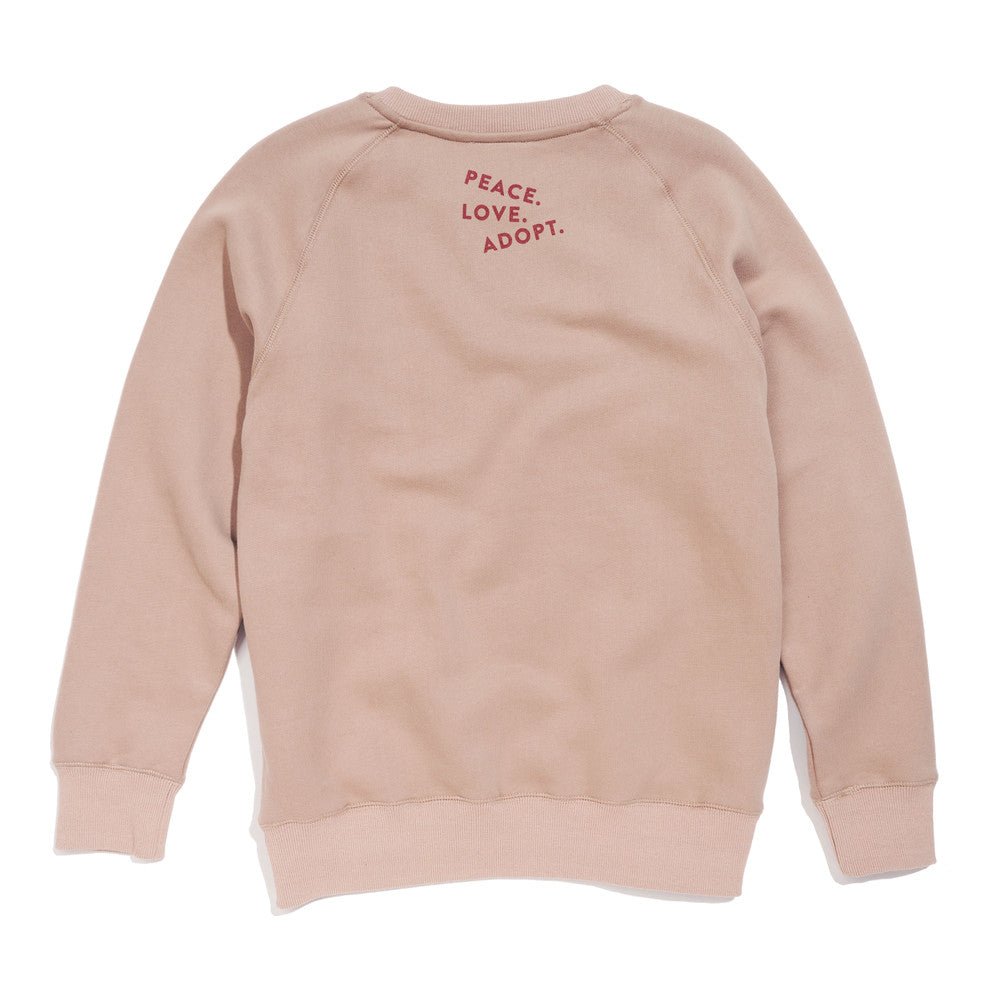 Found My Animal Big Full Heart Sweatshirt, Taupe + Rust