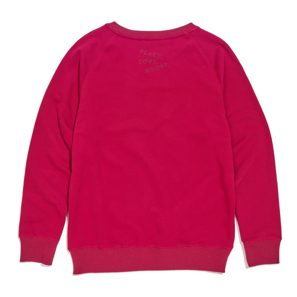 Found My Animal Big Full Heart Sweatshirt, Tomato + Burgundy