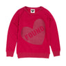 Found My Animal Big Full Heart Sweatshirt, Tomato + Burgundy