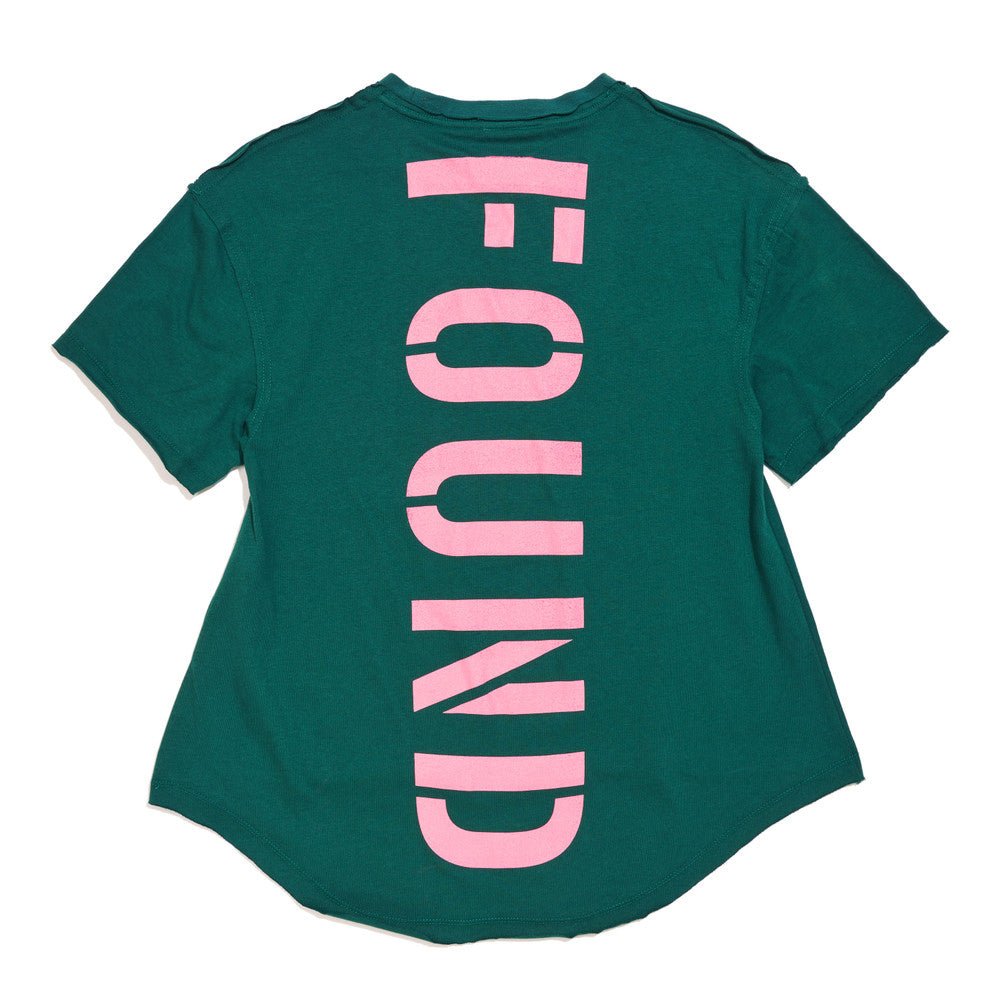 Found My Animal Big Full Heart T-Shirt, Hunter Green + Candy Pink
