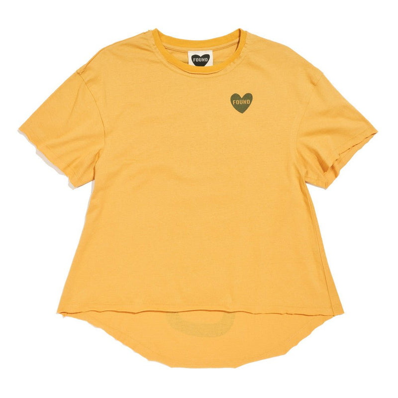 Found My Animal Big Full Heart T-Shirt, Mustard Yellow + Pine Green