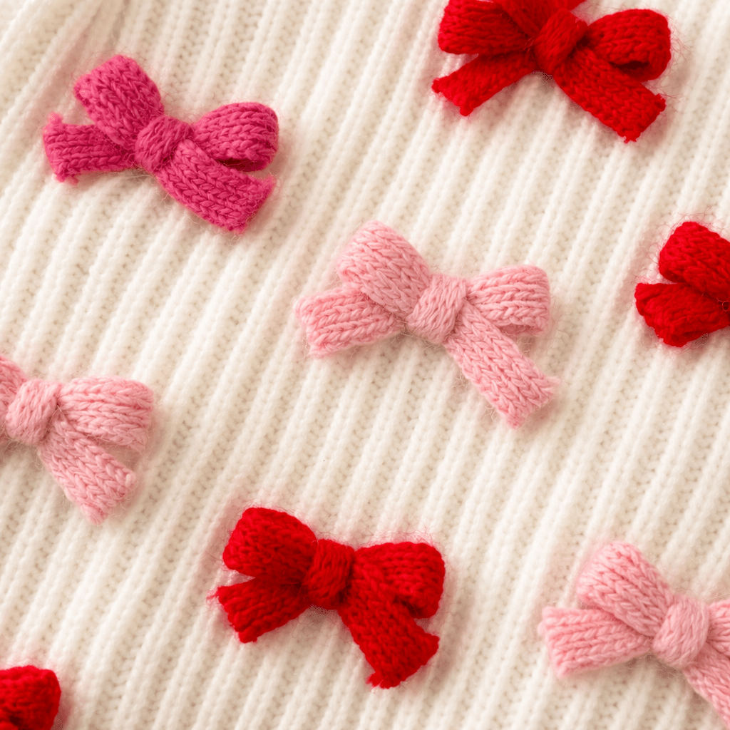 Dog Sweater - Bow - Red & Pink | Found My Animal