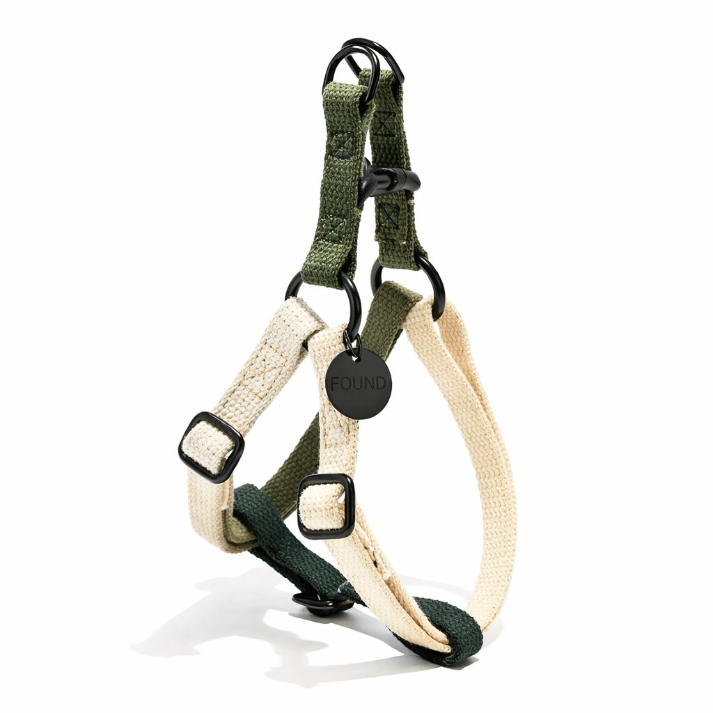 Found My Animal Catskill Cotton Cat & Dog Harness – Matte Black Hardware, Adjustable, Durable & Stylish