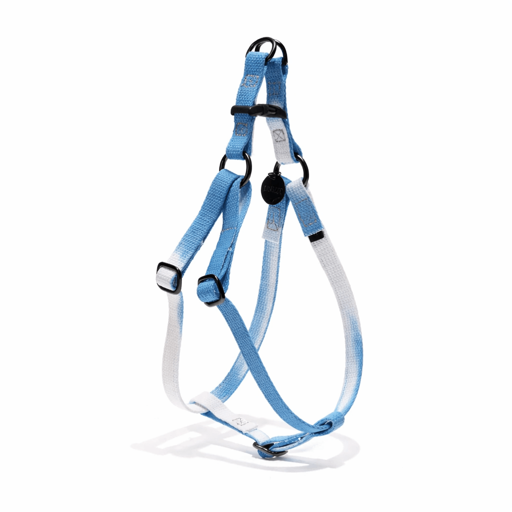 Found My Animal Cobalt Cotton Dog & Cat Harness – Matte Black Hardware, Adjustable, Durable & Stylish