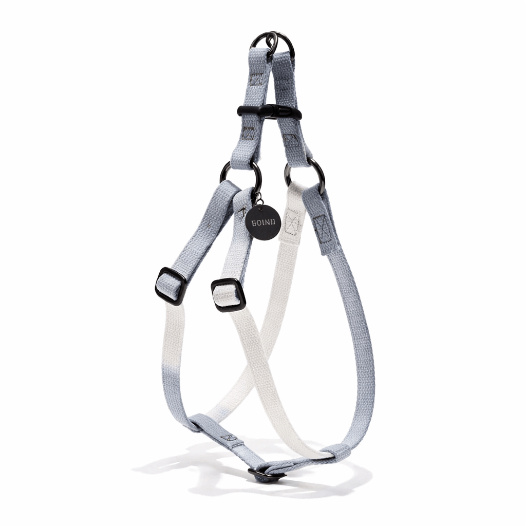 Found My Animal Gray Ombre Cotton Dog & Cat Harness – Matte Black Hardware, Adjustable, Durable & Stylish