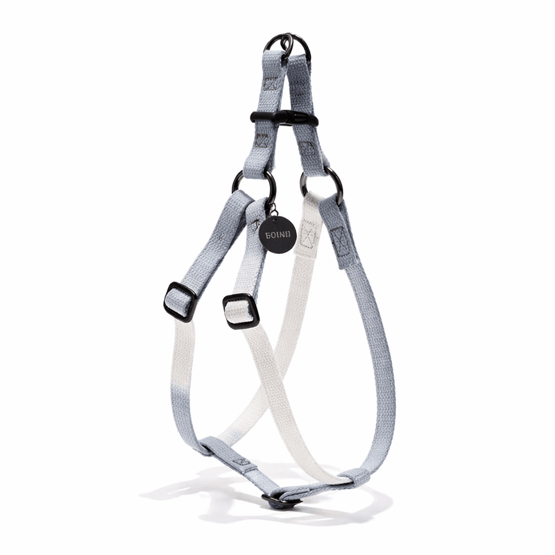 Found My Animal Gray Ombre Cotton Dog & Cat Harness – Matte Black Hardware, Adjustable, Durable & Stylish