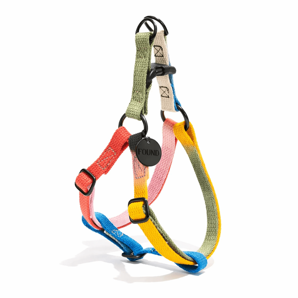 Found My Animal Henri Cotton Dog & Cat Harness – Matte Black Hardware, Adjustable, Durable & Stylish