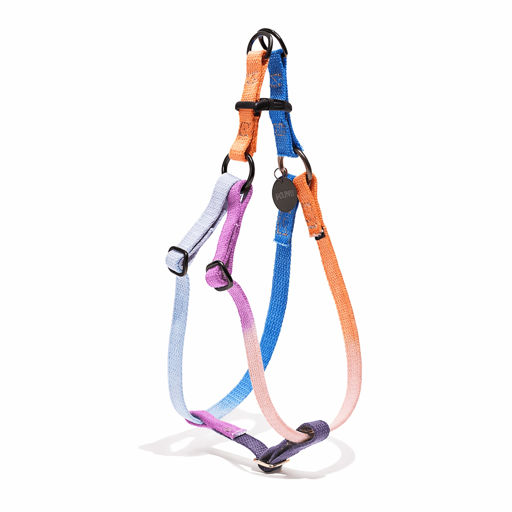 Found My Animal Lois Cotton Dog & Cat Harness – Matte Black Hardware, Adjustable, Durable & Stylish