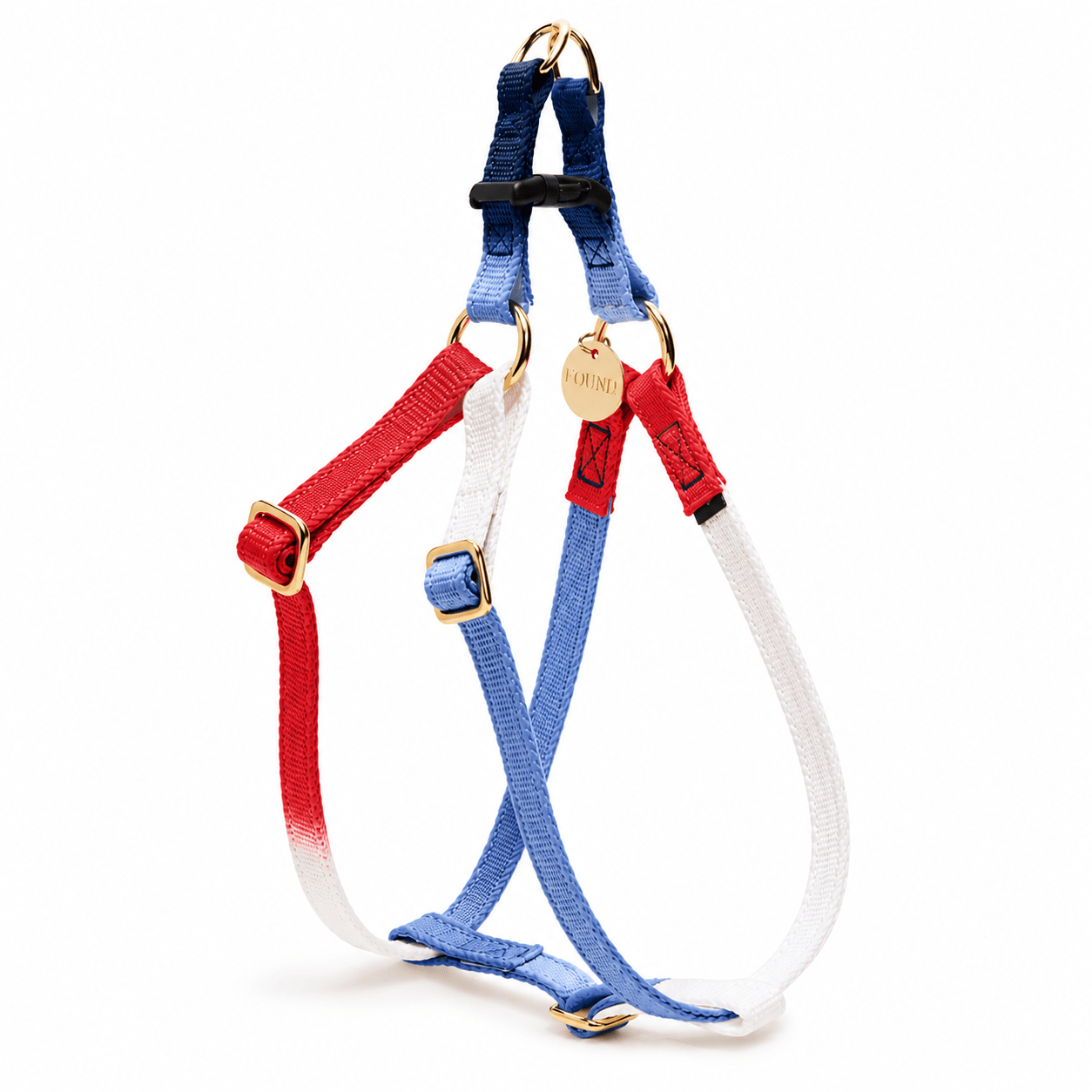 Found My Animal Red, White & Blue Cotton Dog & Cat Harness – Adjustable, Durable & Stylish