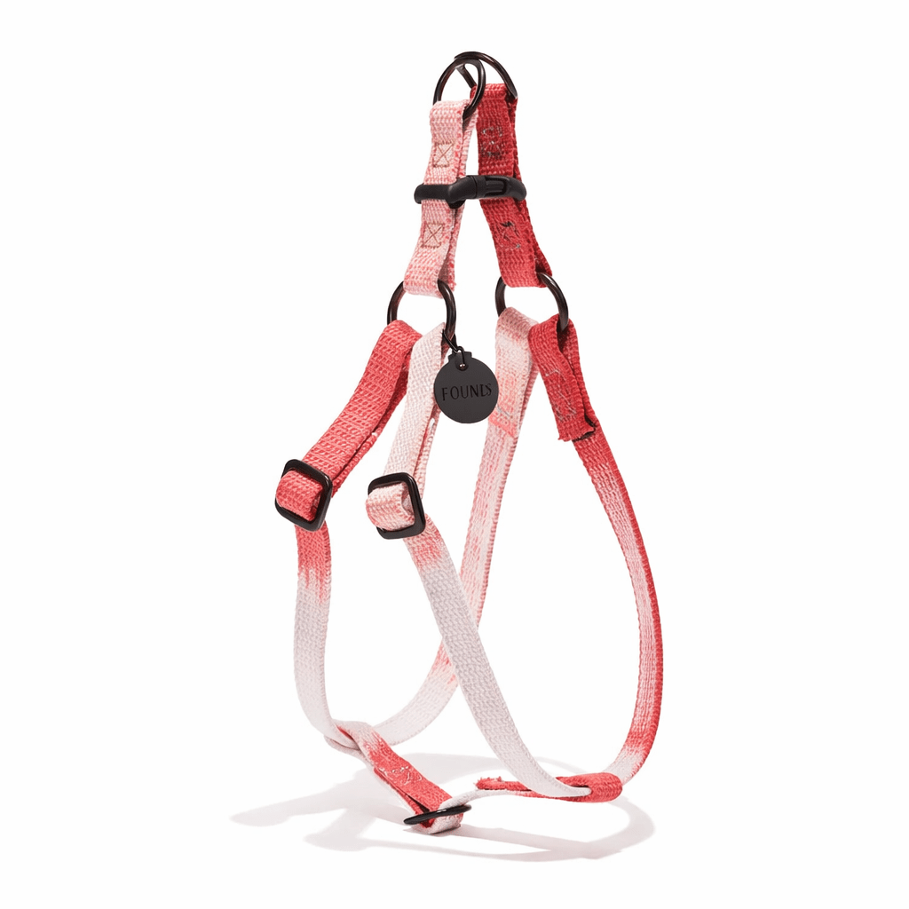 Found My Animal Scarlet Cotton Dog & Cat Harness – Matte Black Hardware, Adjustable, Durable & Stylish