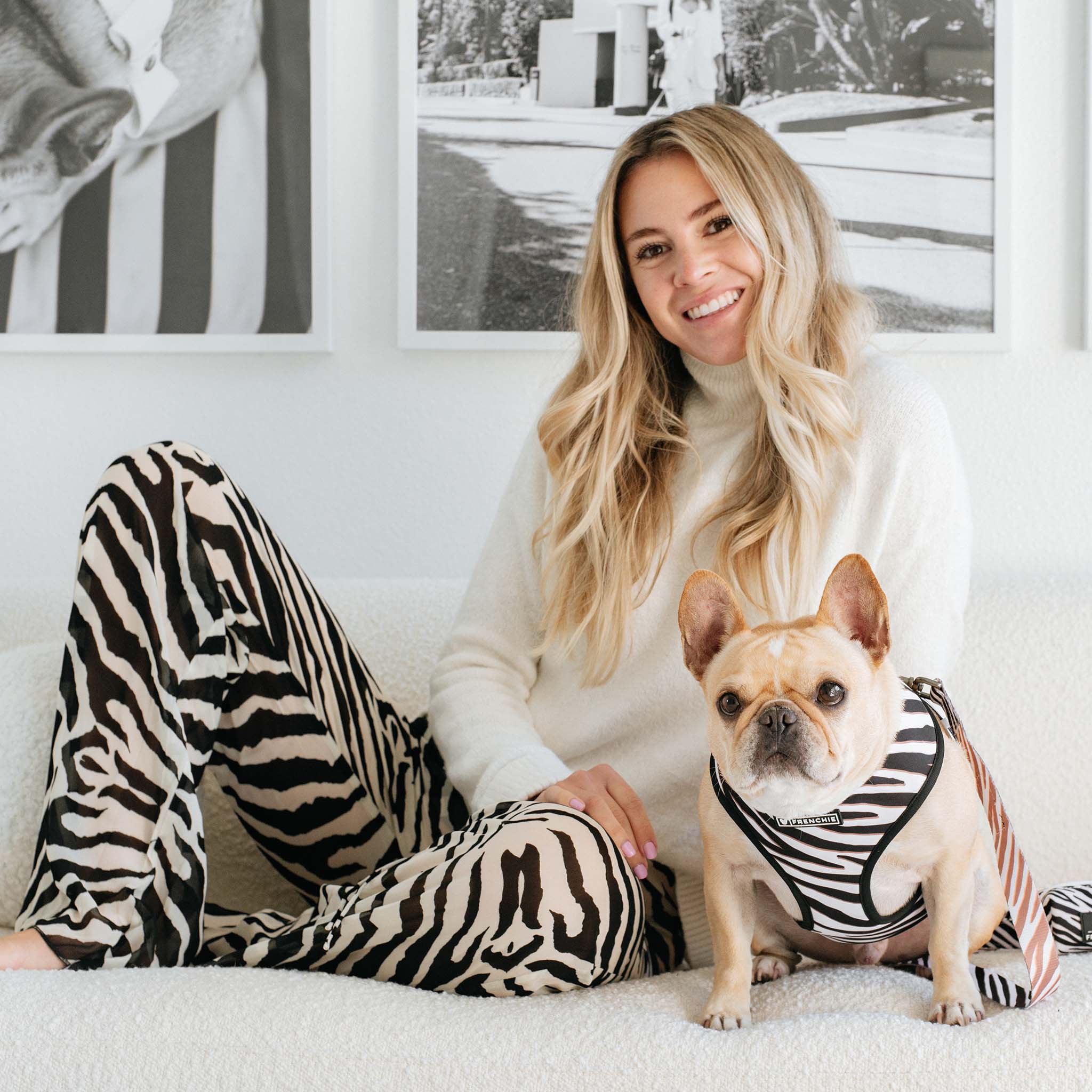 Frenchie Duo Reversible Harness - Zebra