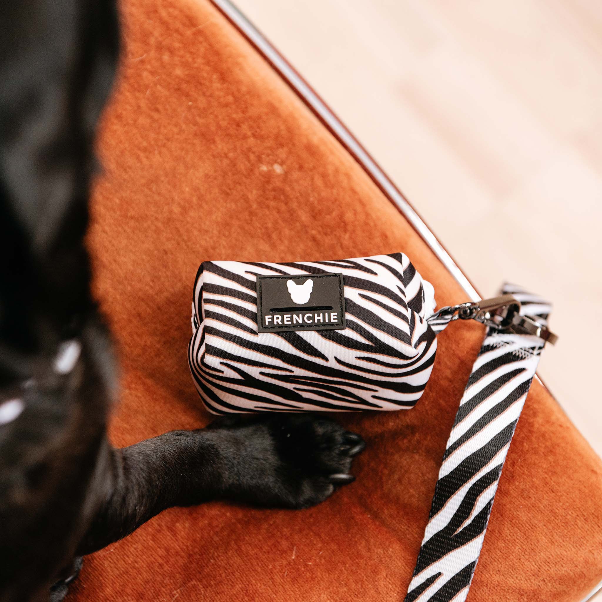 Frenchie Poo Bag Holder - Zebra