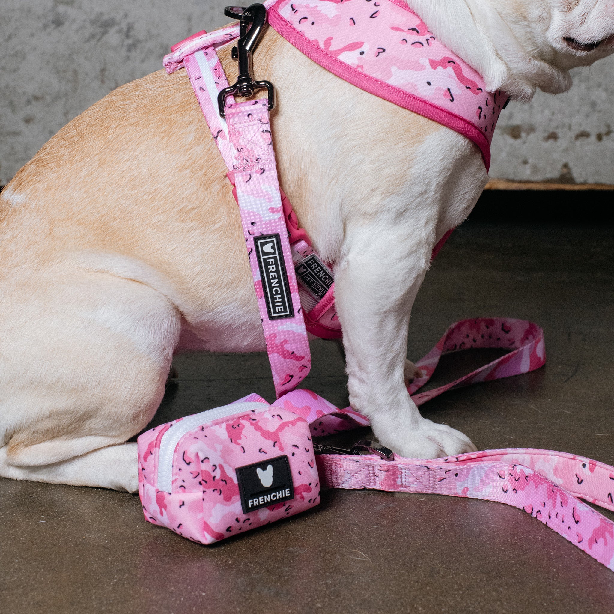 Frenchie Poo Bag Holder - Desert Camo (Pink)