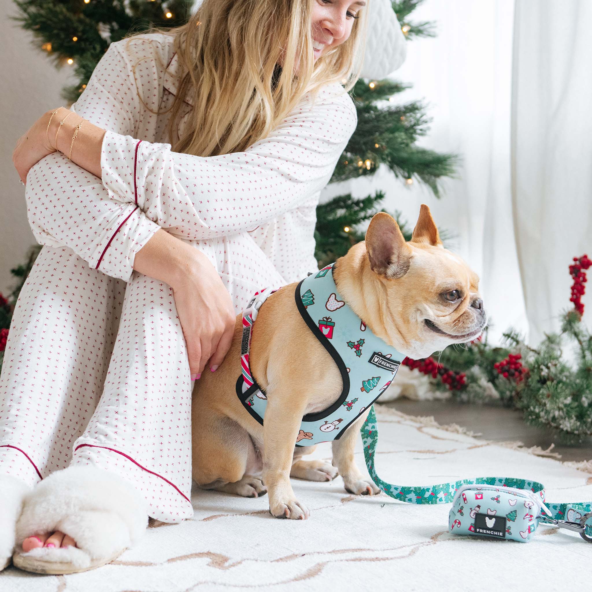 Frenchie Poo Bag Holder - Mistletoe