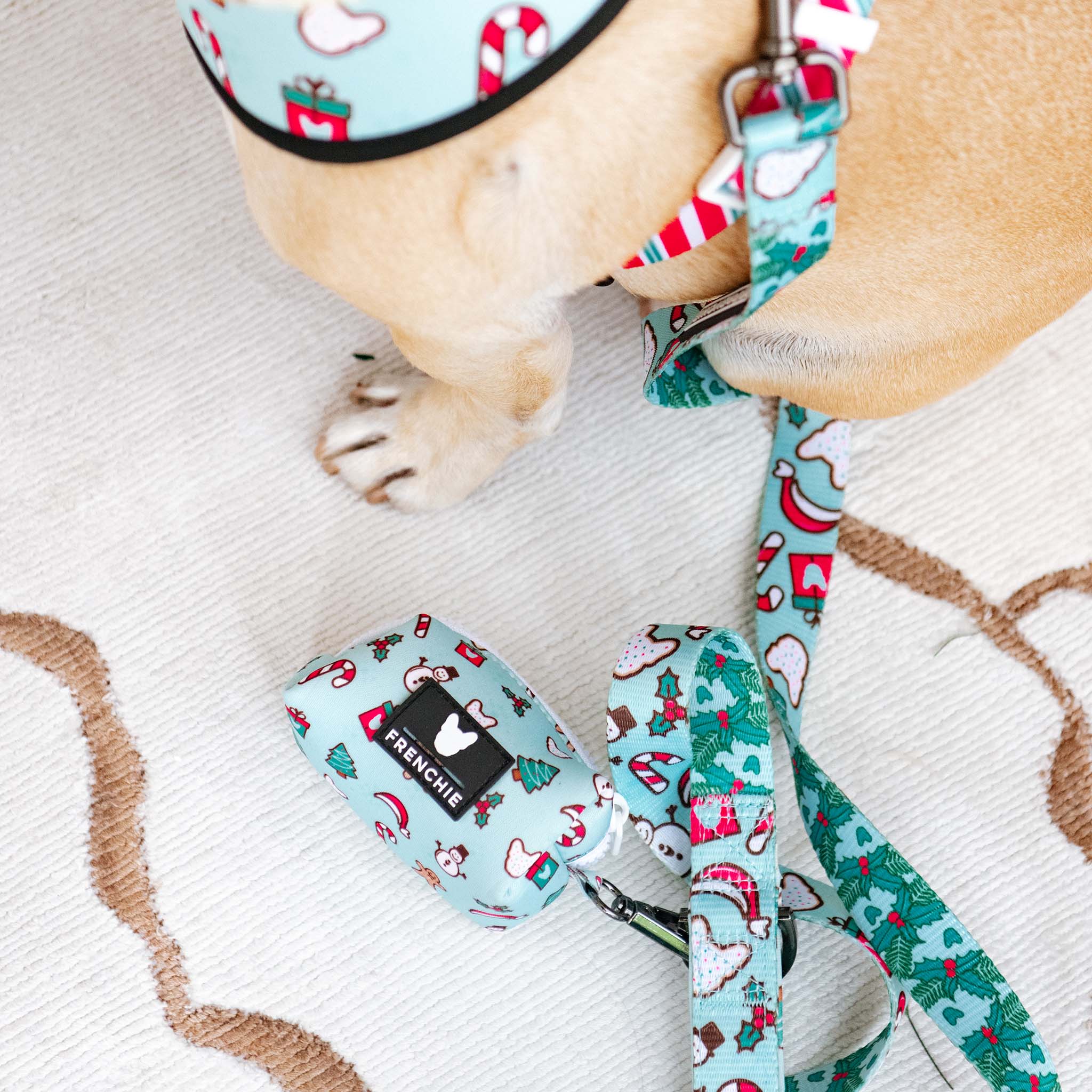 Frenchie Poo Bag Holder - Mistletoe