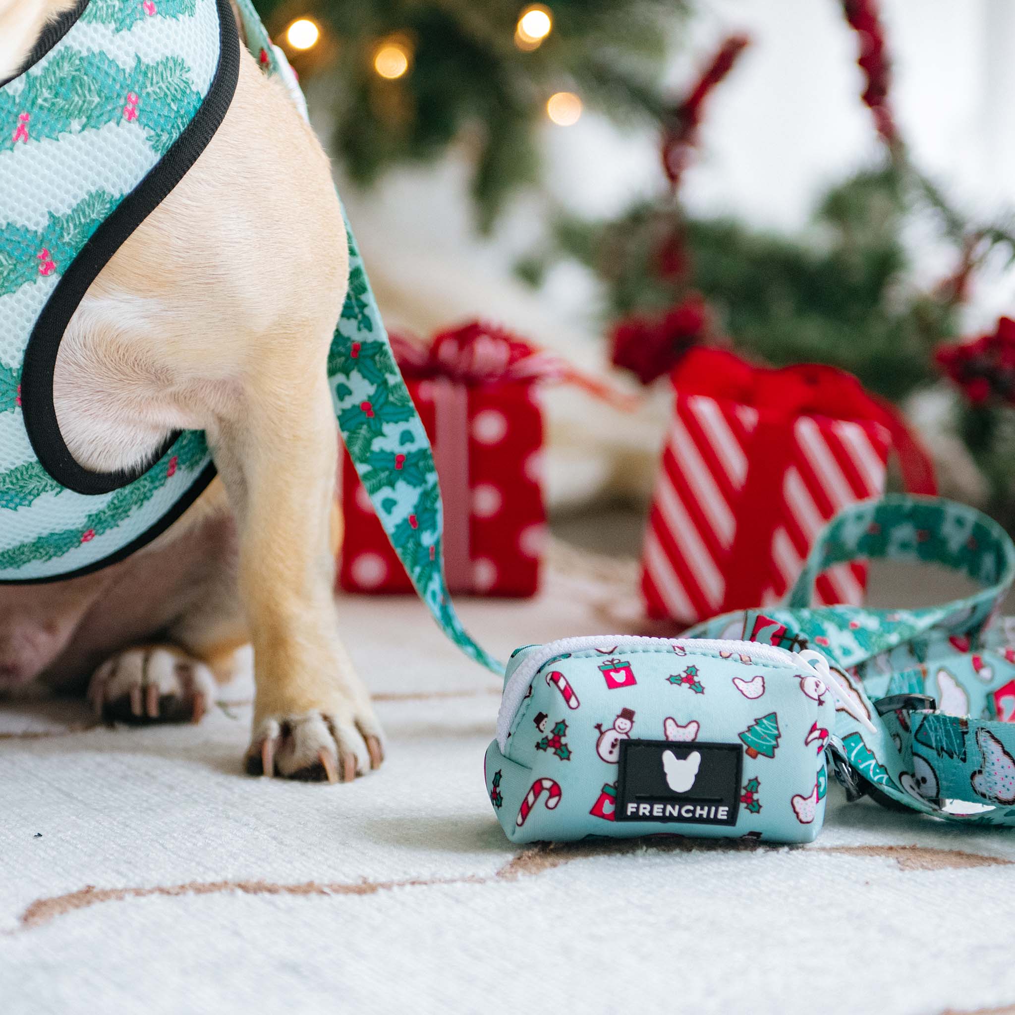 Frenchie Poo Bag Holder - Mistletoe