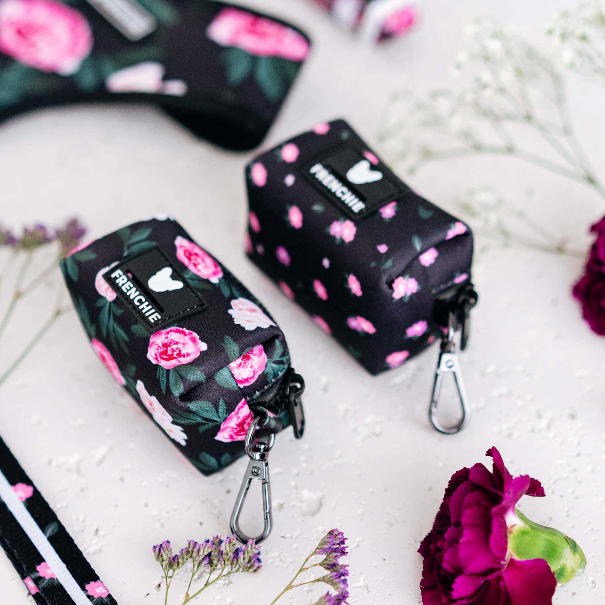 Frenchie Poo Bag Holder - Moody Floral