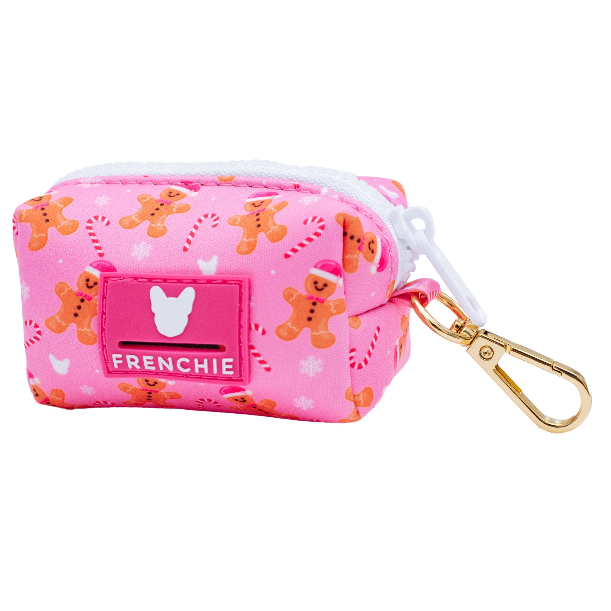 Frenchie Poo Bag Holder - Gingerbread (Pink)