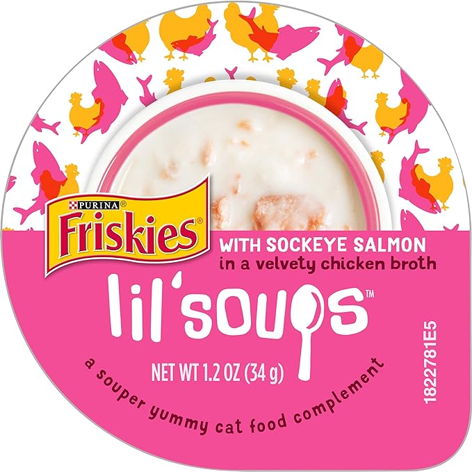 Friskies Lil Soups Sockeye Salmon in Broth Wet Cat Food (1.2oz)