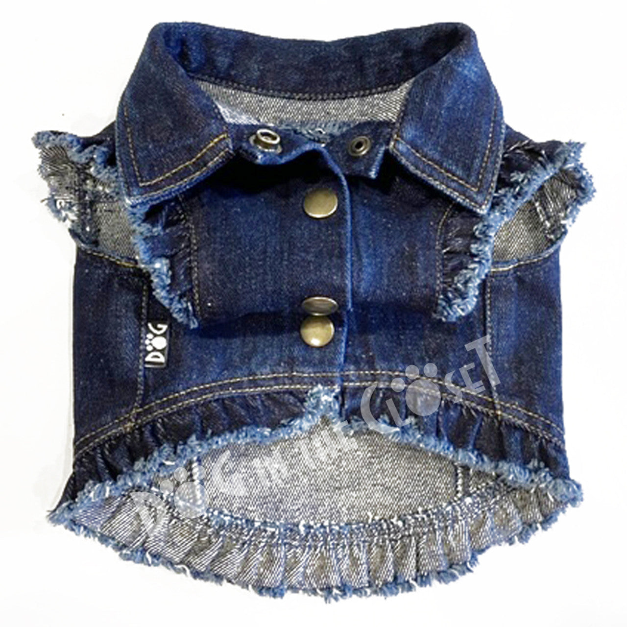 Denim Jacket with Ruffles & Patches