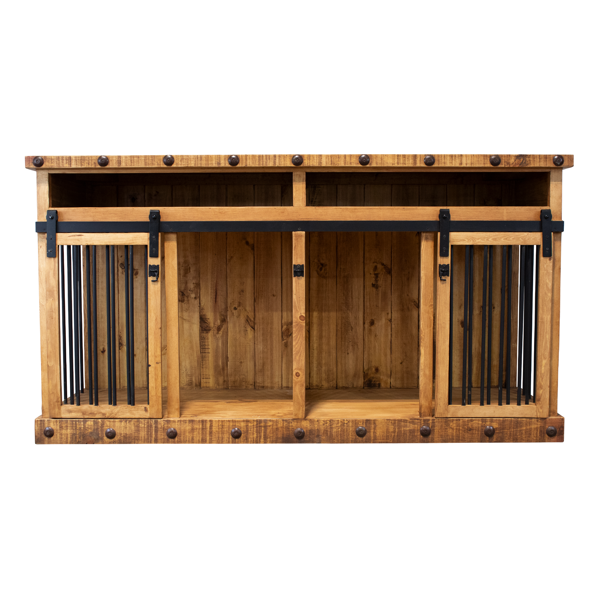 Oasis Large Dog Rustic Wood Kennel in Medium Wax
