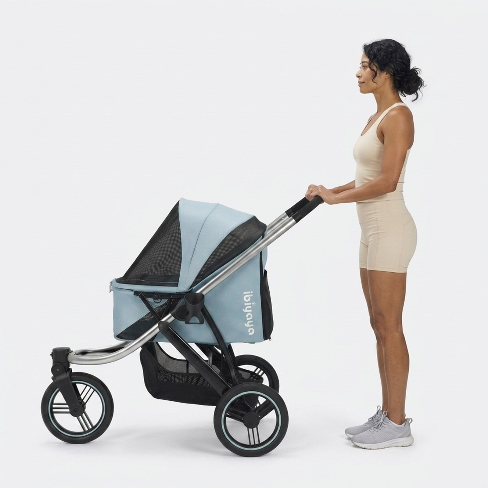 ibiyaya The Beast Pet Jogging Stroller, 3-Wheel All-Terrain Dog and Cat Pram