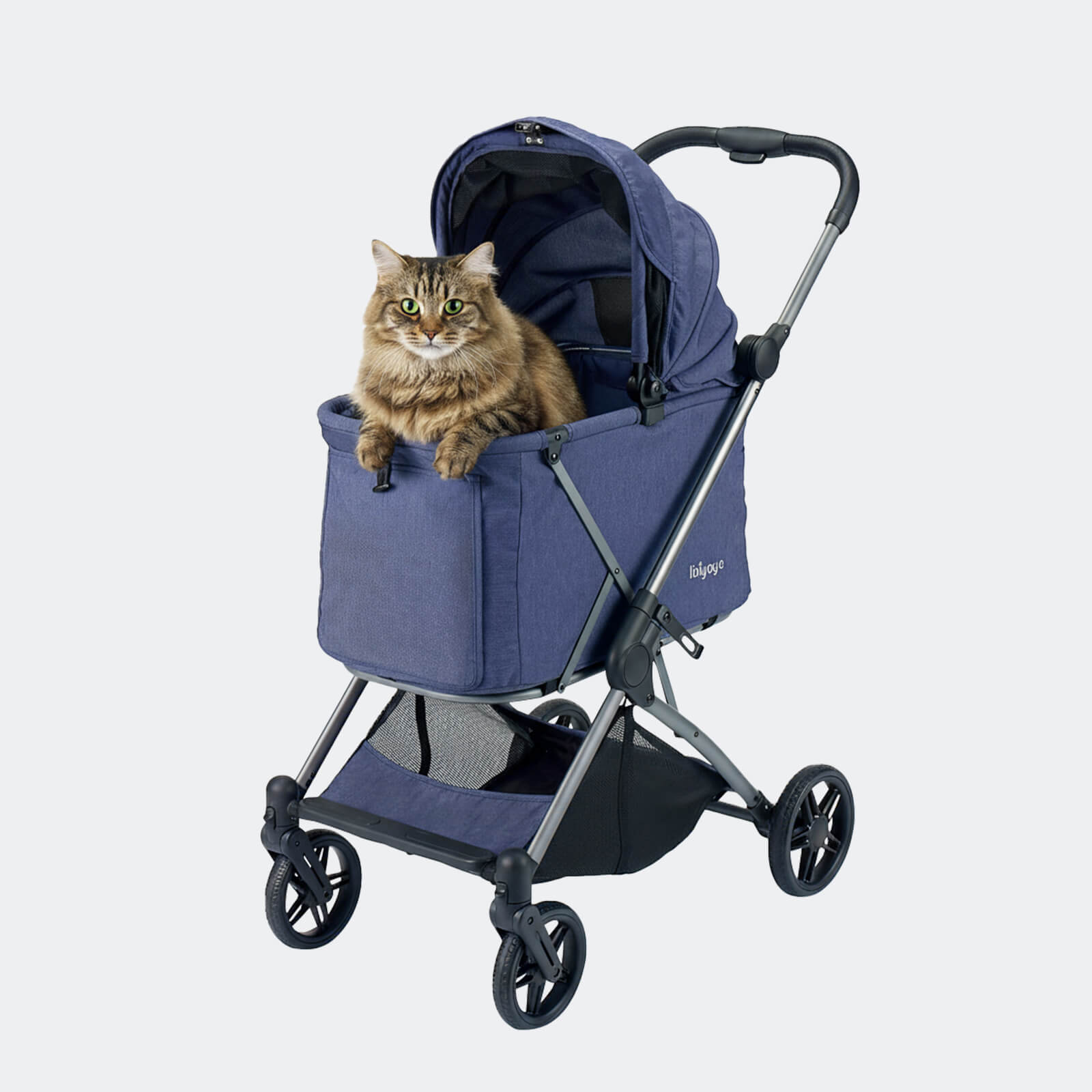 ibiyaya Maxi Deep Carriage Pet Stroller with Puncture-Free EVA-Rubber Wheels