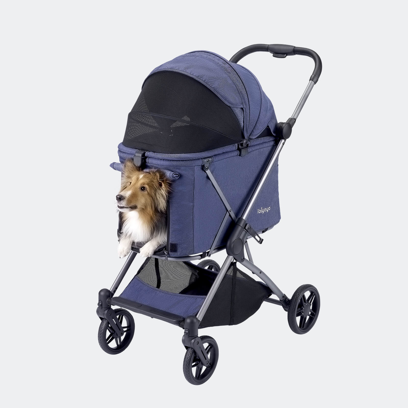 ibiyaya Maxi Deep Carriage Pet Stroller with Puncture-Free EVA-Rubber Wheels