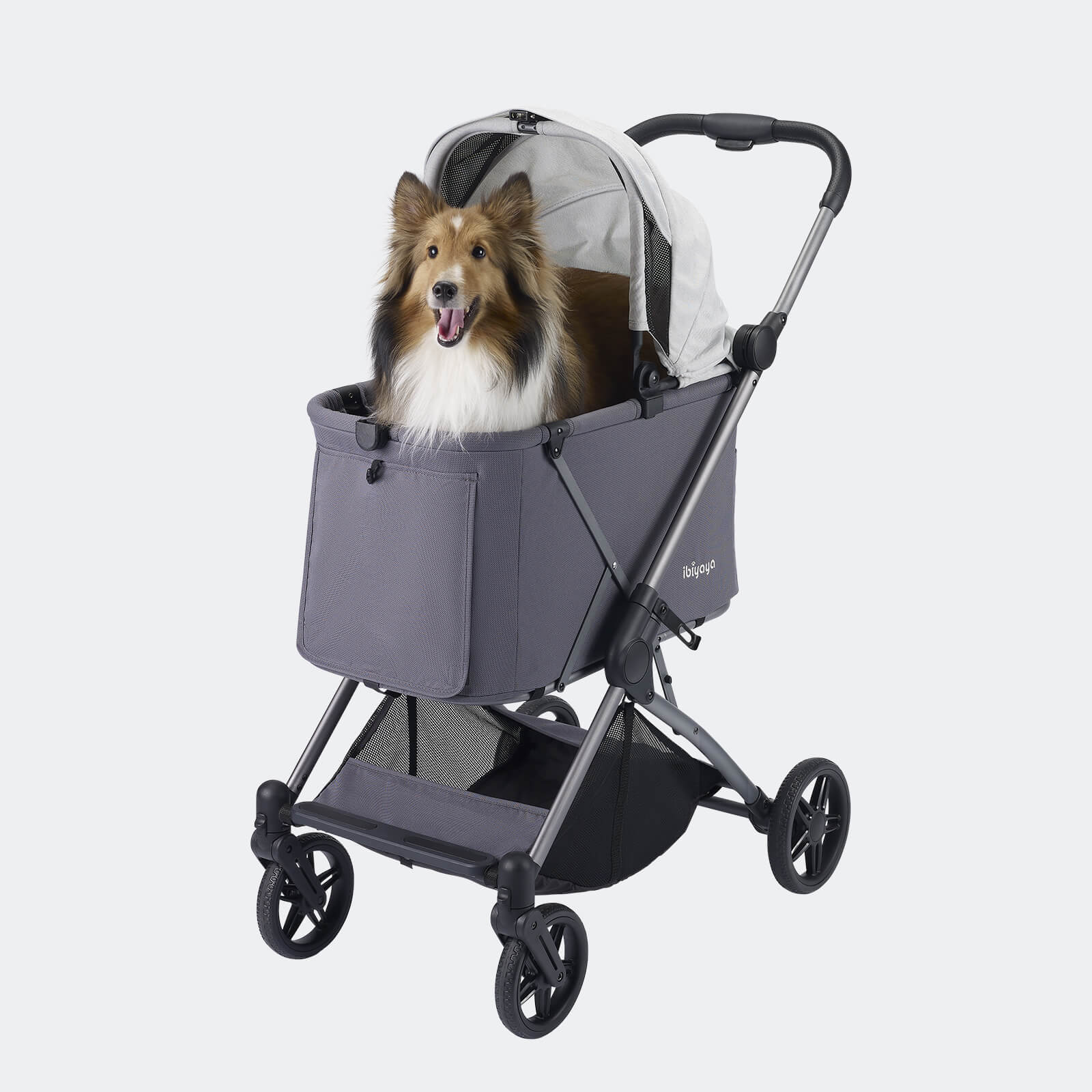 ibiyaya Maxi Deep Carriage Pet Stroller with Puncture-Free EVA-Rubber Wheels