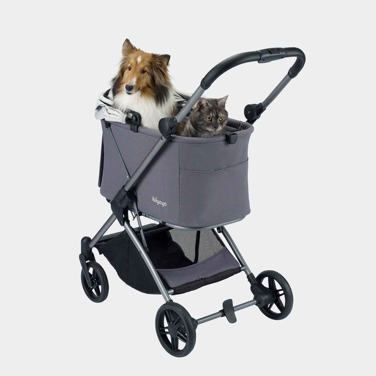 ibiyaya Maxi Deep Carriage Pet Stroller with Puncture-Free EVA-Rubber Wheels