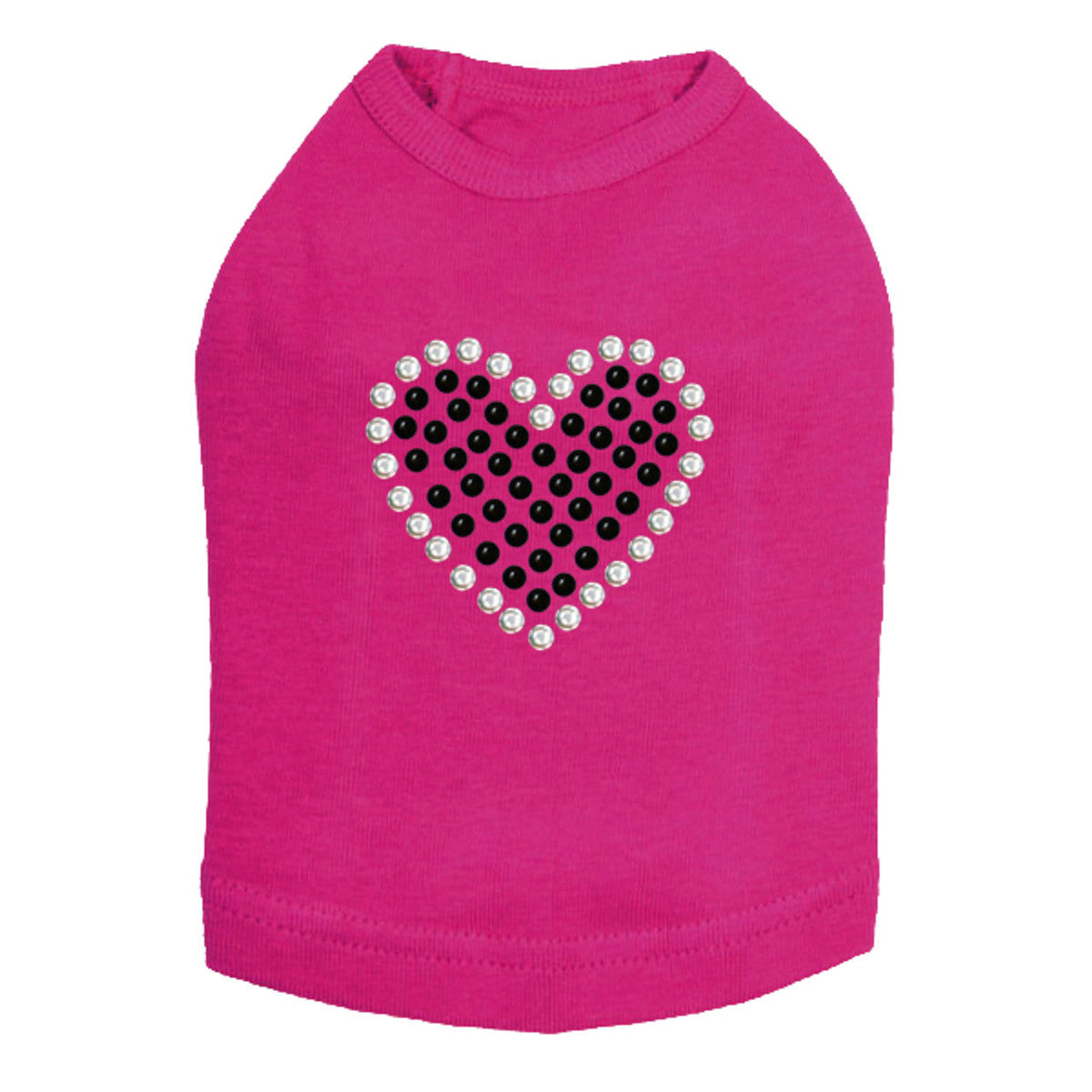 Black Rhinestone Heart - Dog Tank