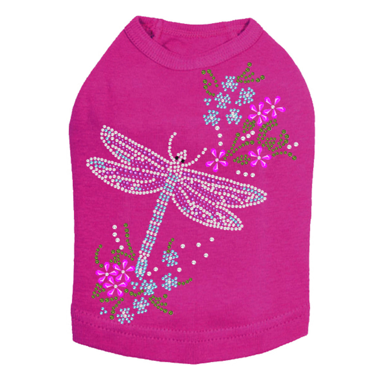 Dragonfly with Flowers - Dog Tank