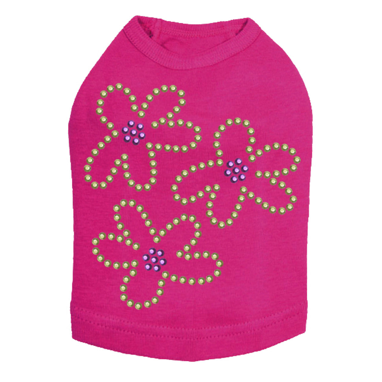 Three Lime Flowers - Dog Tank