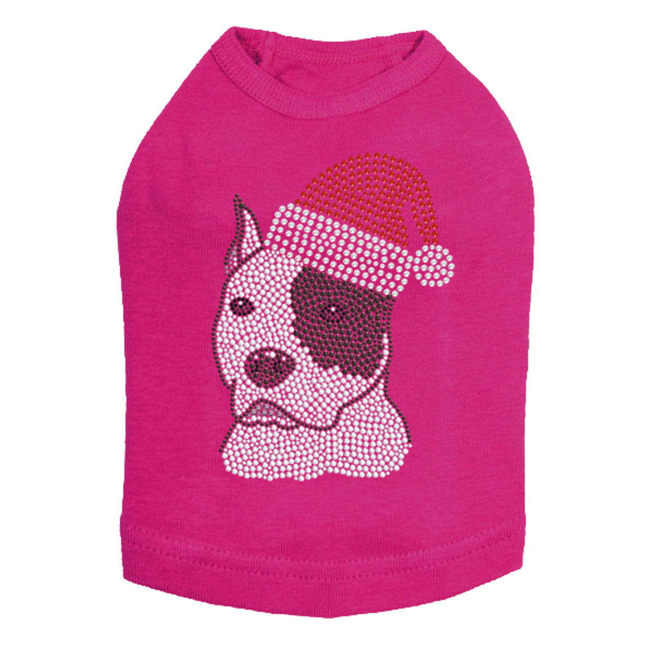 Pit Bull with Santa Hat - Dog Tank