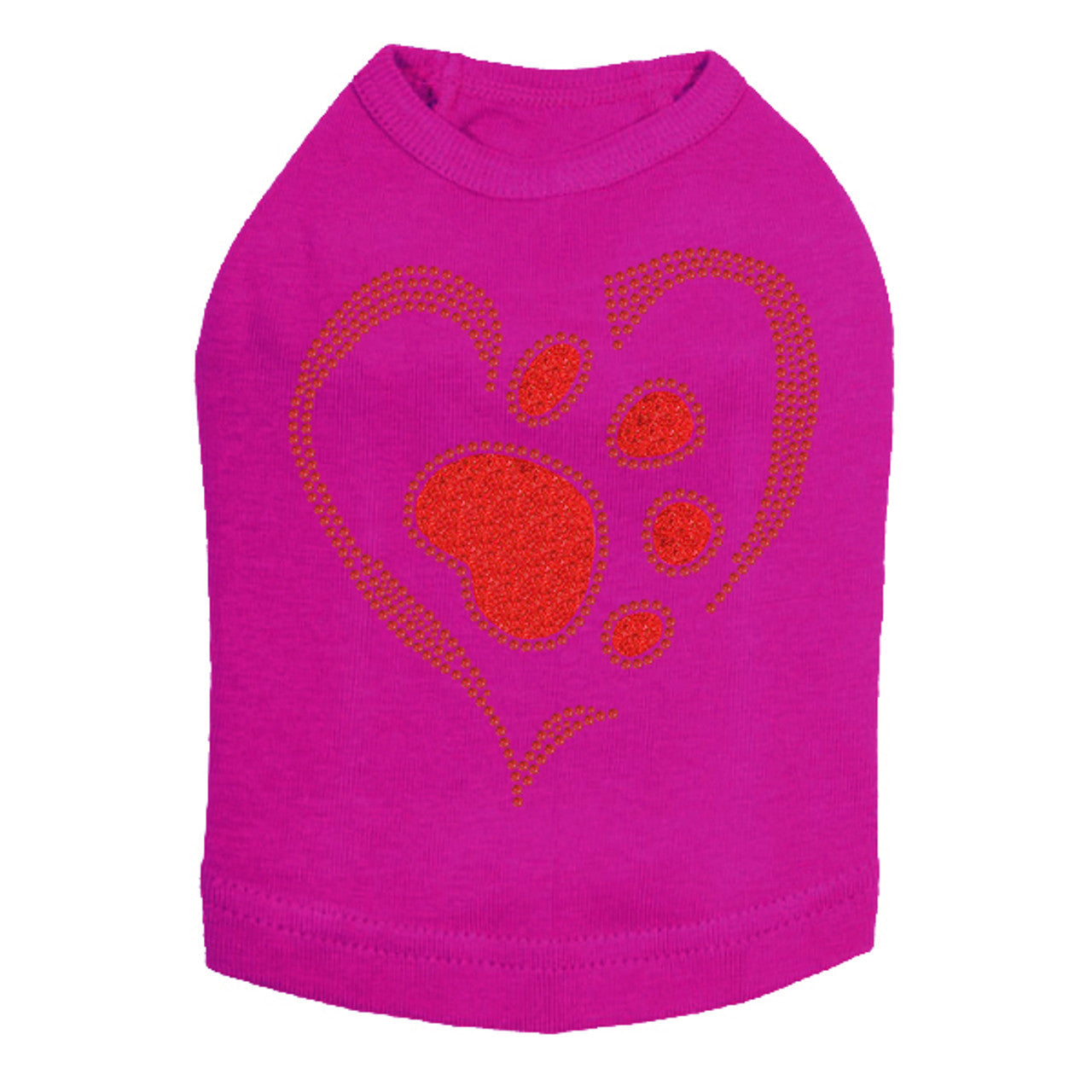 Red Paw Heart - Dog Tank