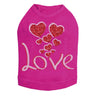 Love with Red Glitter Hearts - Dog Tank