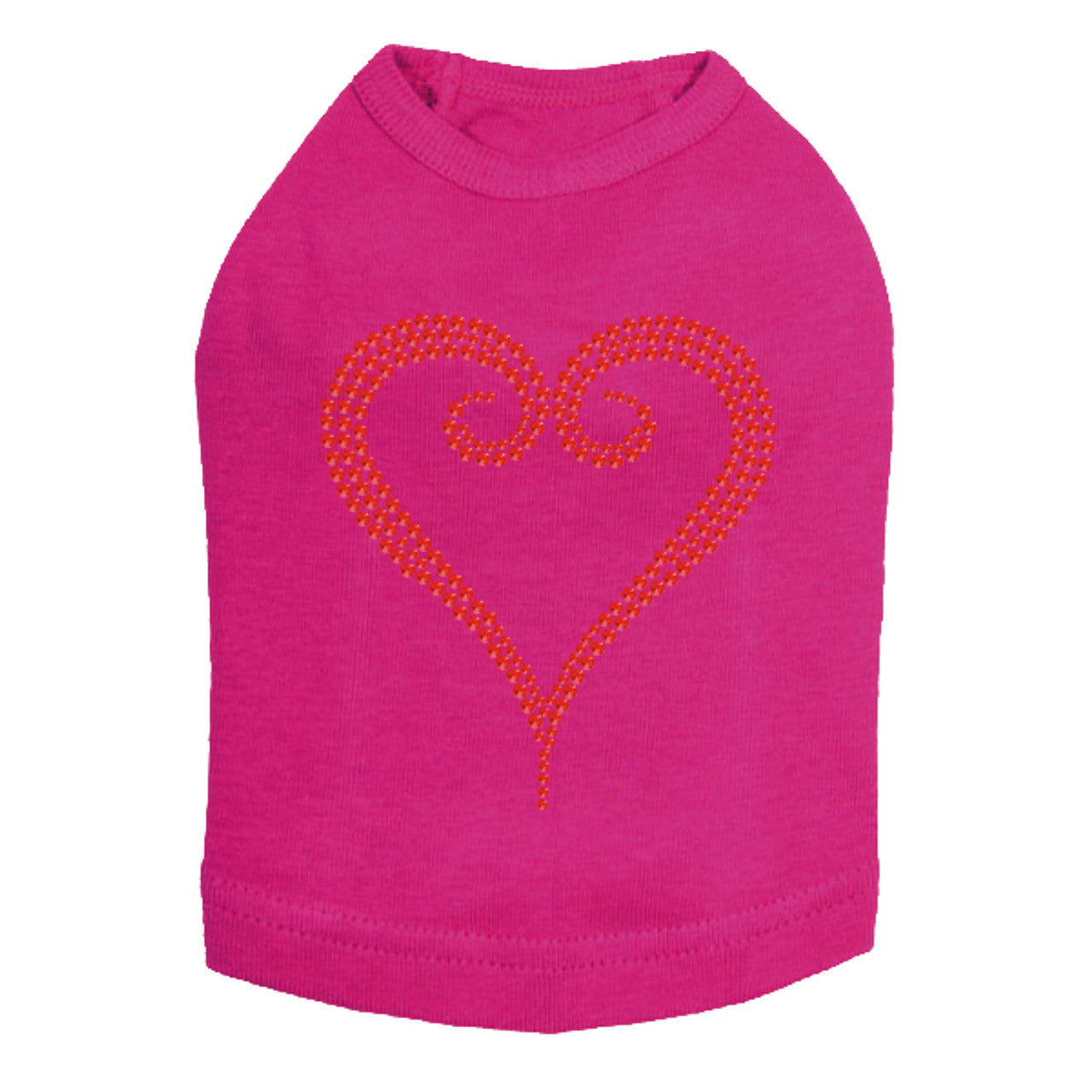 Red Rhinestone Heart - Dog Tank