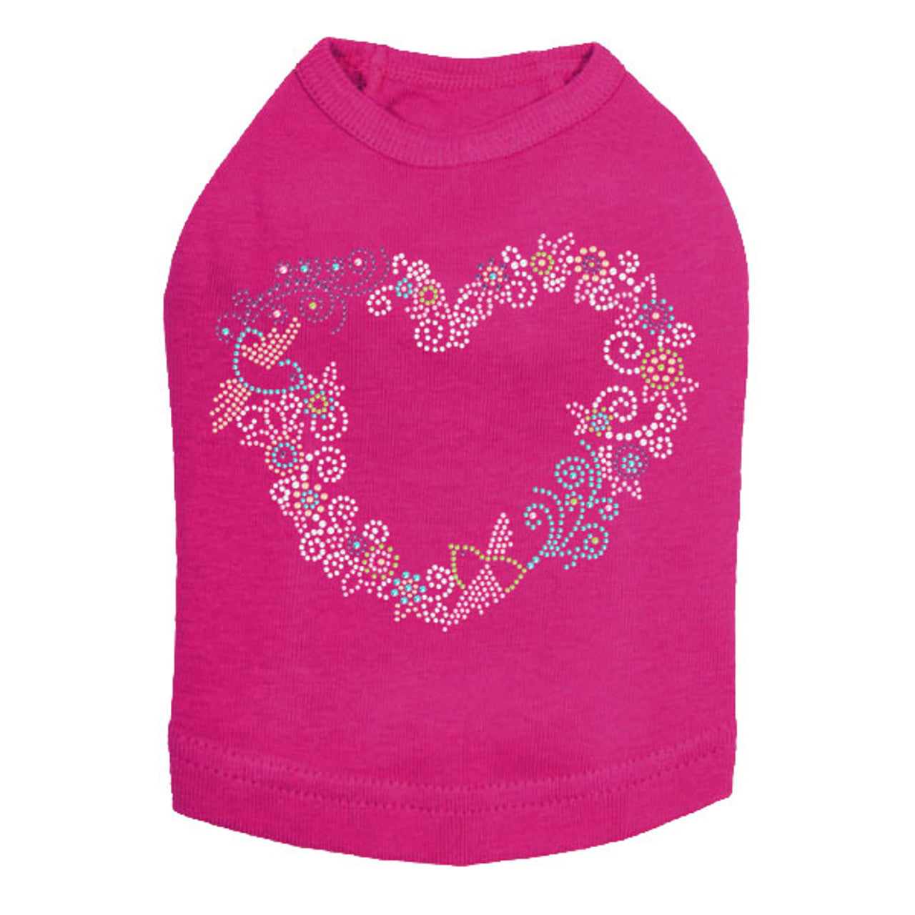 Spring Flower & Bird Heart - Dog Tank