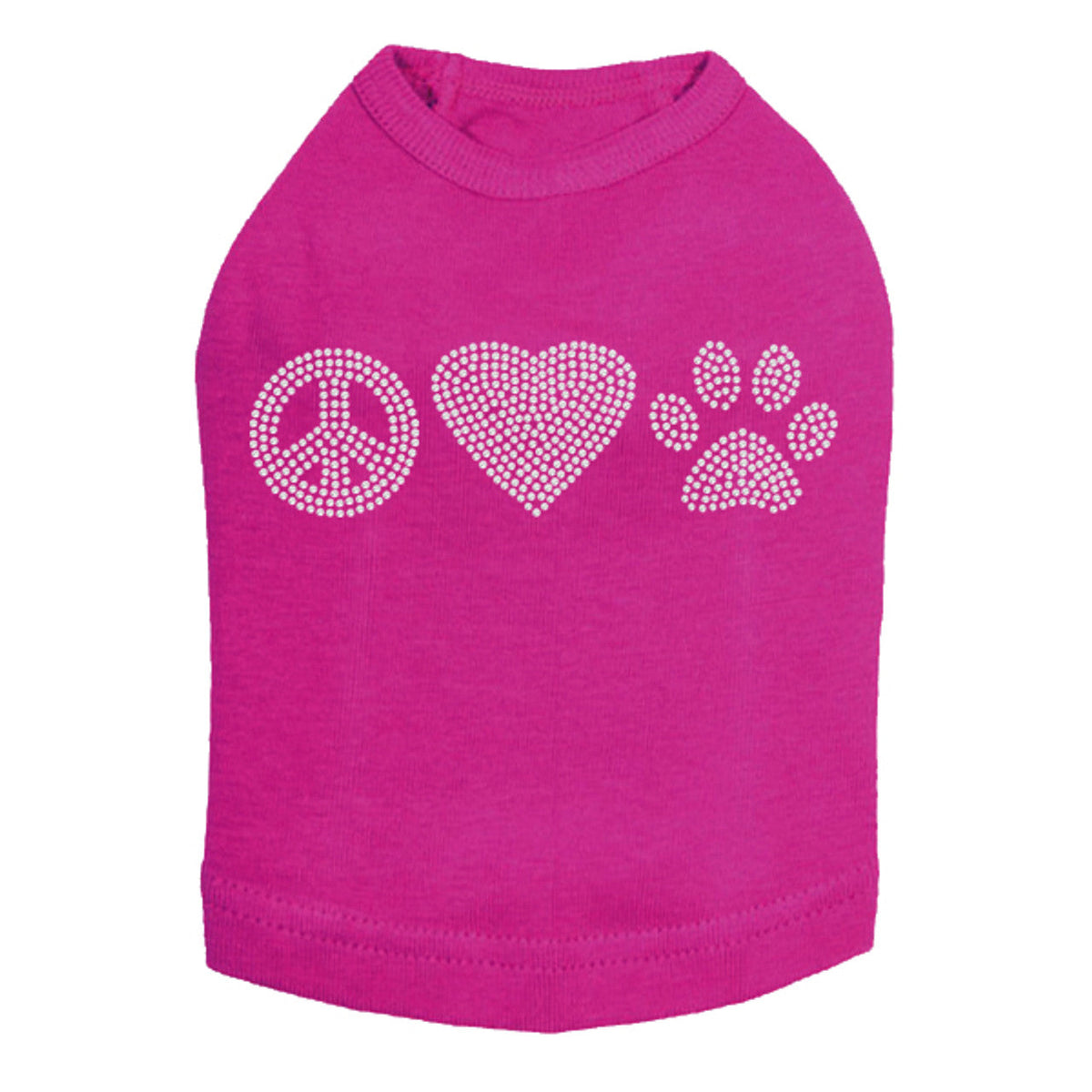Peace, Love, Paw (Rhinestone) - Dog Tank