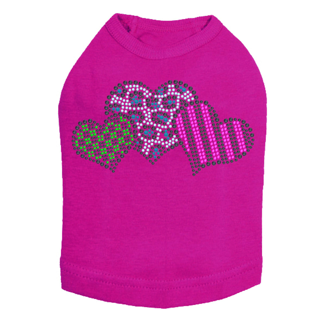 Leopard, Checks, & Stripes Multicolor Hearts - Dog Tank